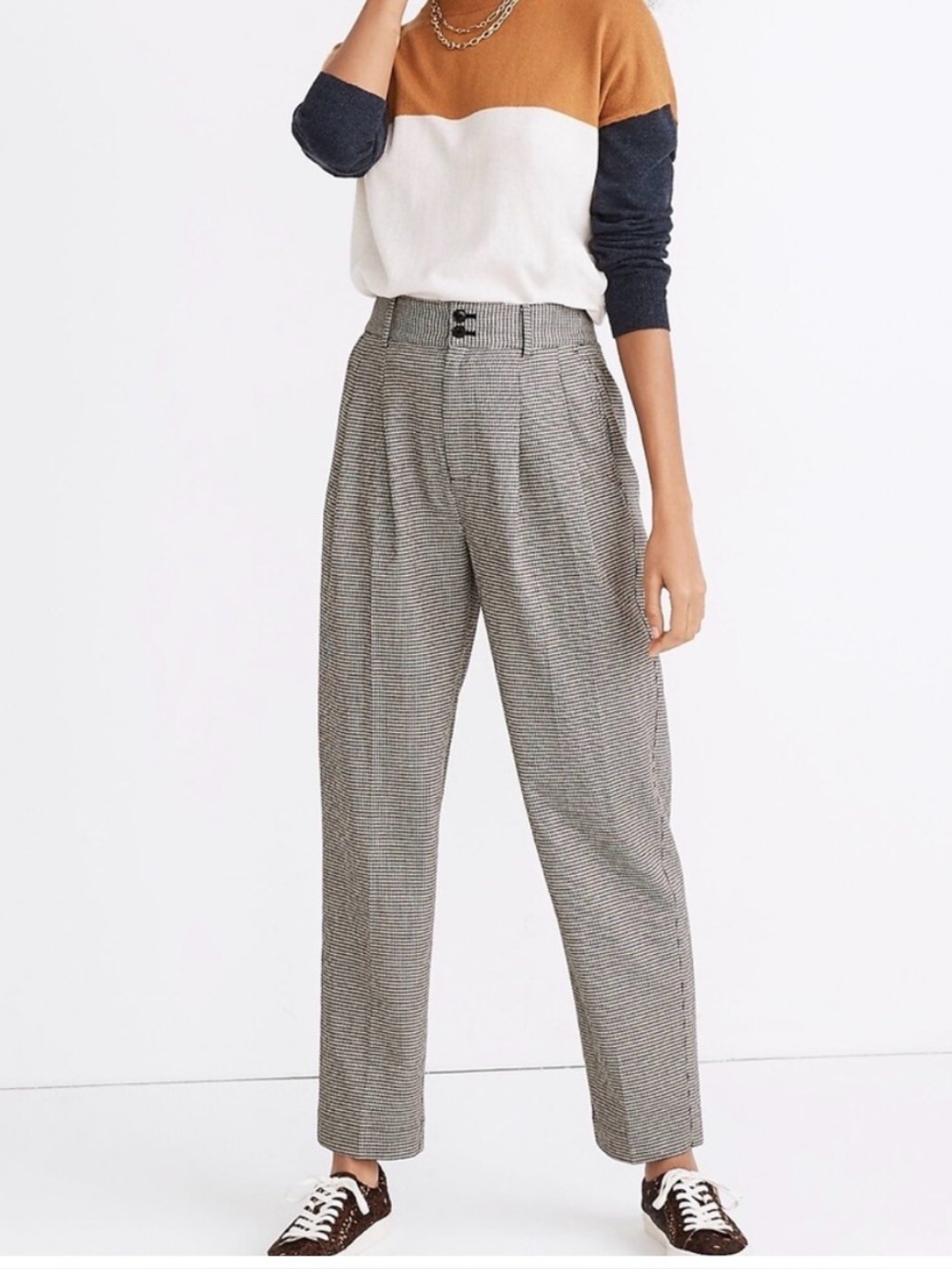 Madewell Houndstooth Tapered Pants